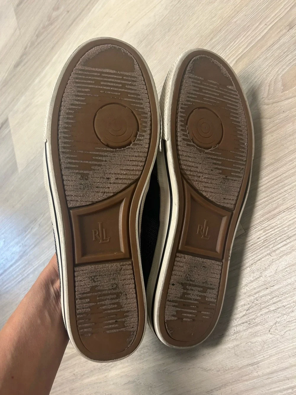 Ralph Lauren Shoes Womens 8.5B Jinny Slip On Flats Sneakers Black Casual Comfort